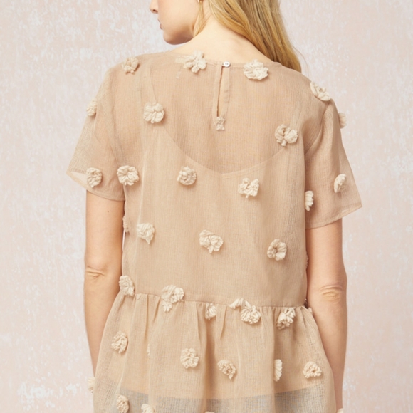 Pom Pom Sheer Top NWT - Picture 2 of 2